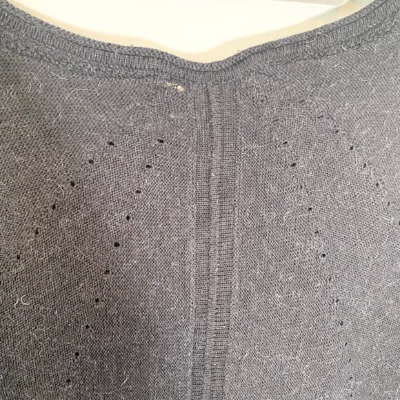 Anthro Moth dark heather gray lace knit detail wool alpaca blend sweater - Picture 7 of 9